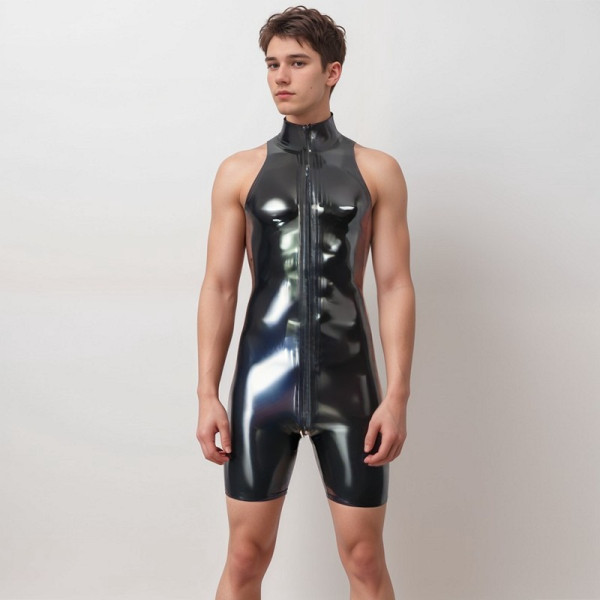 Swim suit (short leg) with front thru zip